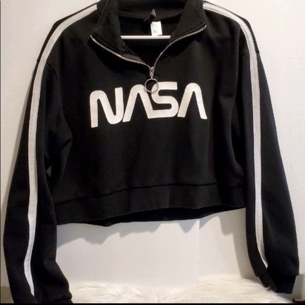 NASA Turtle Neck Black White Jacket